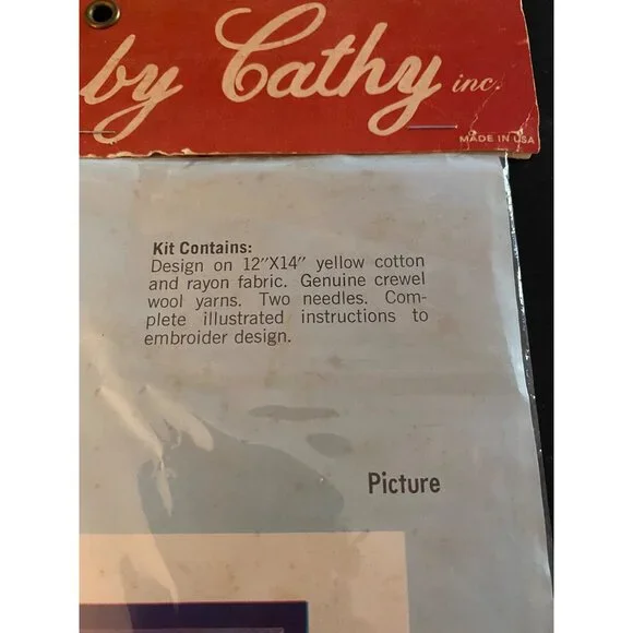 Vintage Crewel by Cathy Tennis Crest 133 EmbroideryTaint Braggin if you can do i - Picture 4 of 5